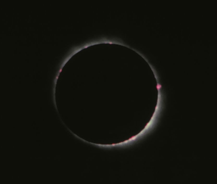 This was the minimal exposure and it clearly shows several prominences.