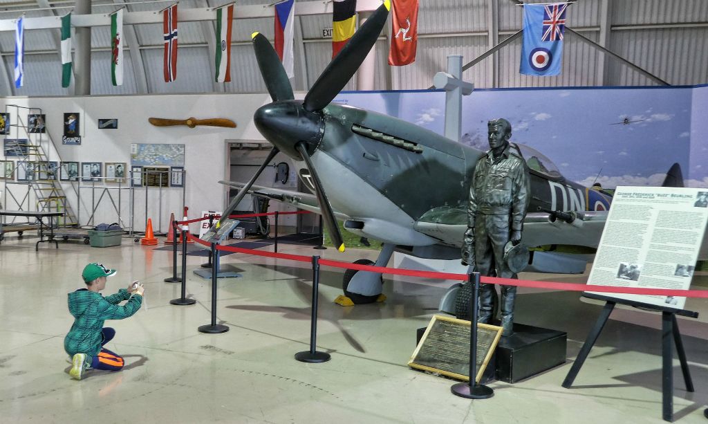 Photographing a Spitfire with his new camera